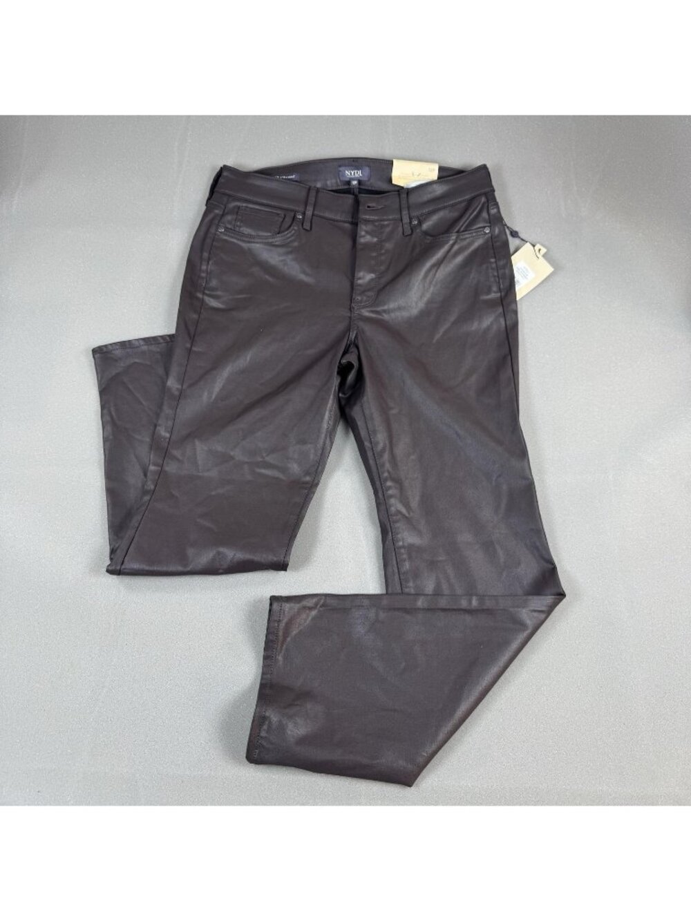NYDJ Marilyn Straight Jeans Womens Size 12P Brown Cordovan Lift Tuck Stretch